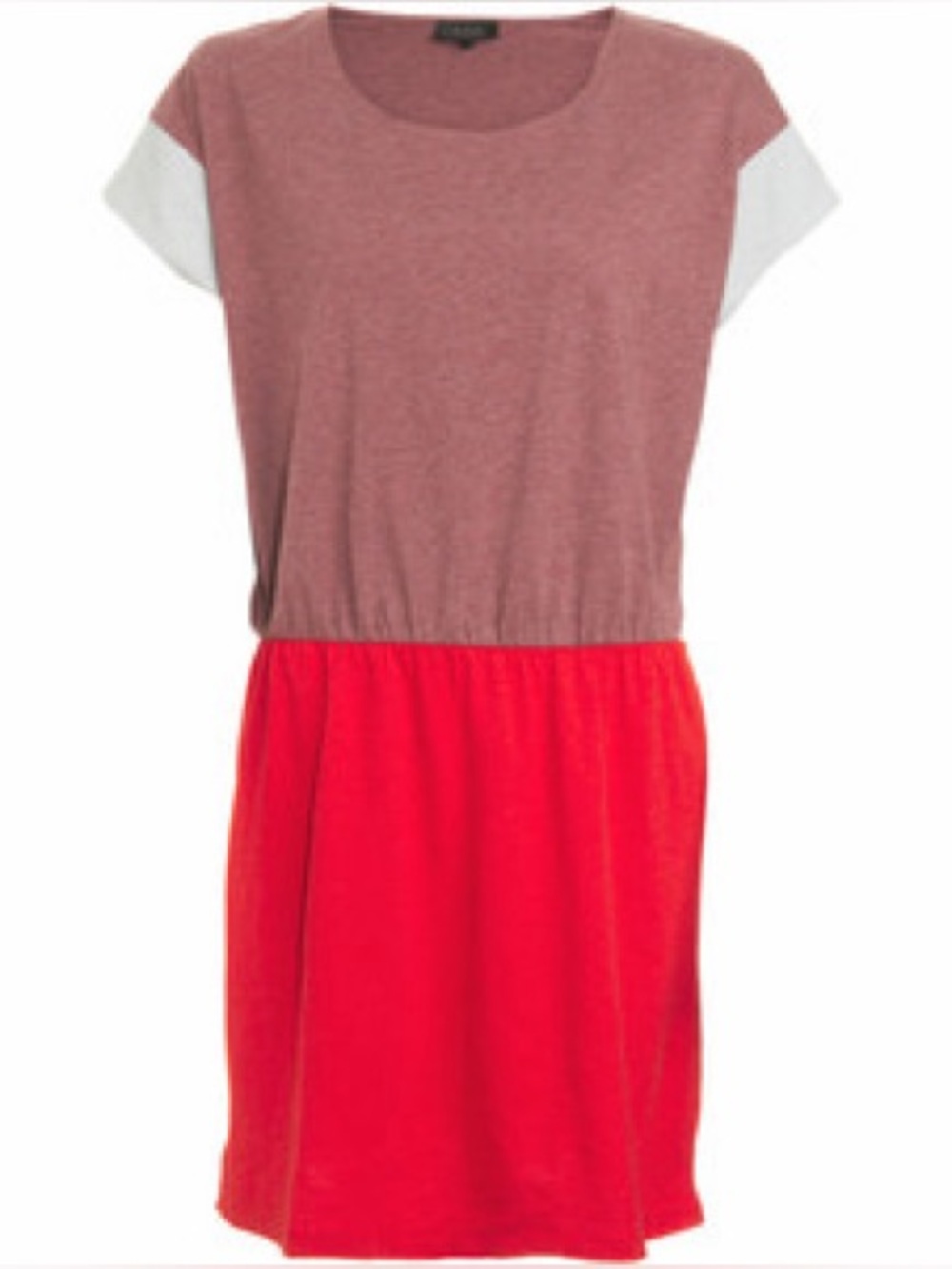 A.P.C. Colorblock Short Sleeve Round Neckline Multi Color T-Shirt Dress NWT Sz L